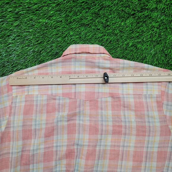 Vintage 70s Dee Cee Pearl Snap Western Shirt Mens M USA Disco Cowboy Sawtooth - Picture 7 of 11